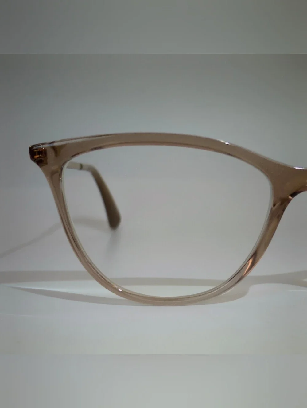 Vogue Women's Clear Beige Cat Eye Gold Eyewear.